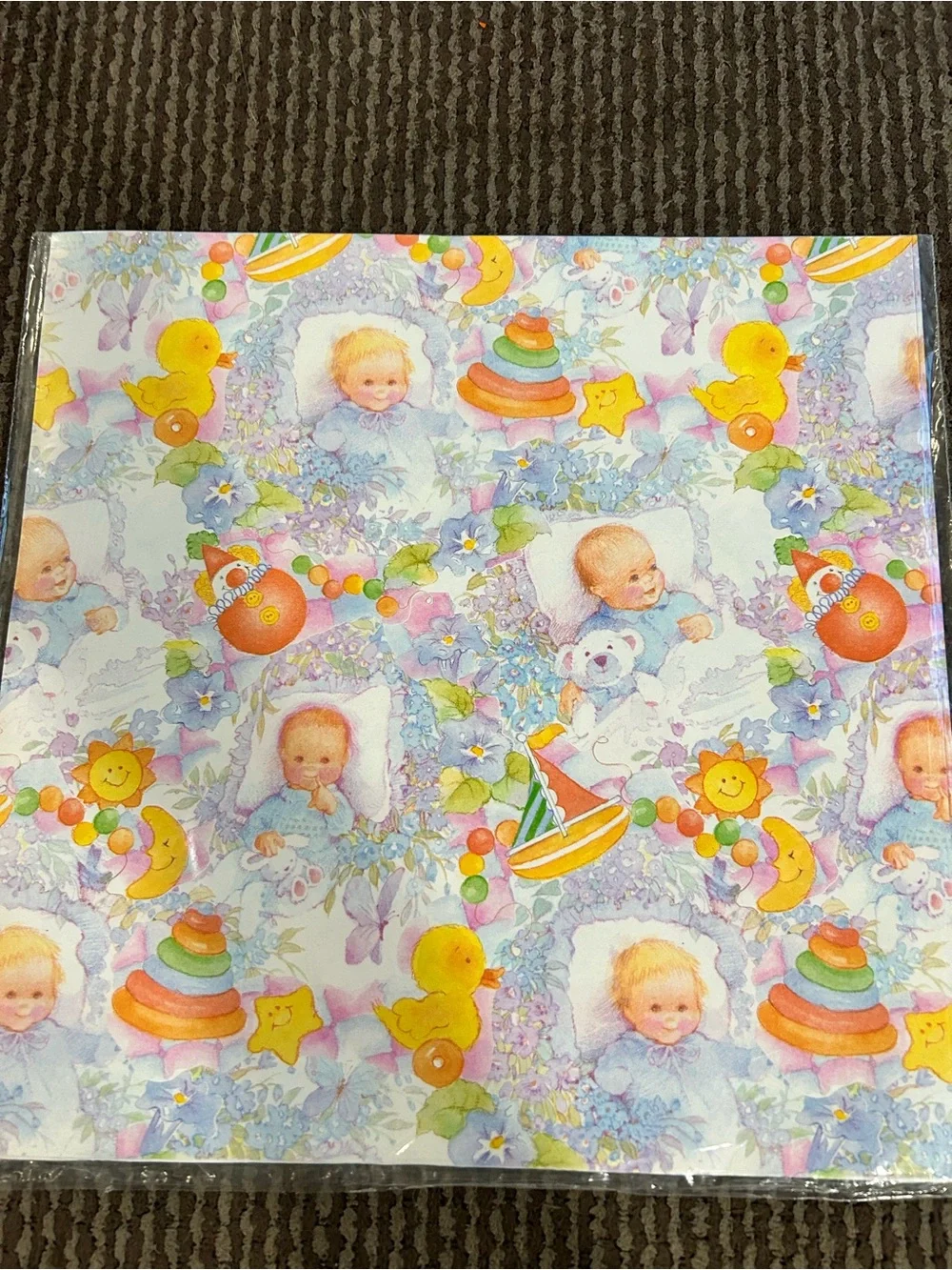 Vintage Robinson Baby Gift Wrap 7 Sealed Packs 14 Sheets